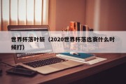 世界杯落叶斩（2020世界杯落选赛什么时候打）