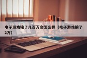 电子游戏输了几百万会怎么样（电子游戏输了2万）